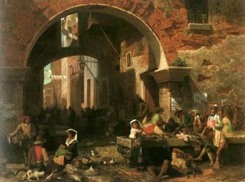 Albert Bierstadt : The Arch of Octavius (The Roman Fish Market)